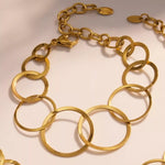 18K Gold-Plated Titanium Steel Round Bracelet