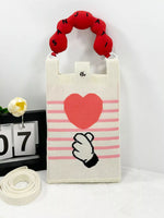 Heart and Hand Knitted Crossbody Bag