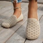 Mesh Round Toe Flat Slip-Ons