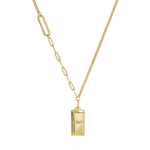18K Gold-Plated Bar Pendant Necklace