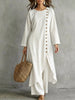 Full Size Side-Buttoned Longline Top and Pants Set Plus Size