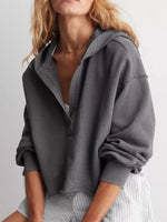 Exposed Seam Dropped Shoulder Hoodie
