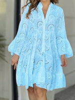 Full Size Eyelet Ruffled Hem Tiered Dress Plus Size