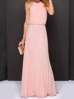 Pleated Sleeveless Maxi Cami Dress