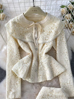 Lace Button Up Top and Skirt Set