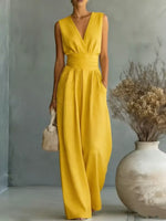 Full Size Sleeveless Wide-Leg Jumpsuit Plus Size