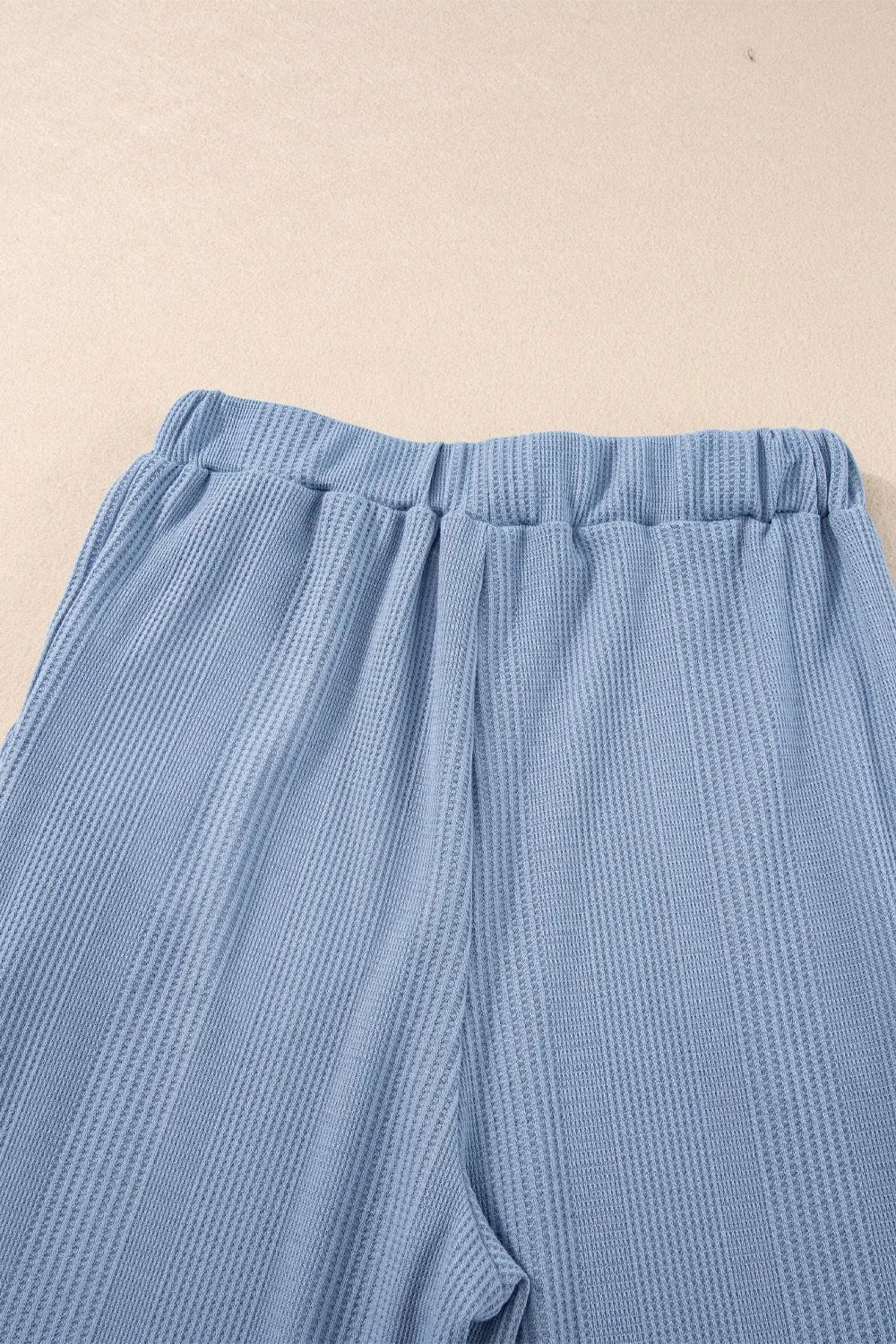 Color Ribbed Ruffle Tank Top and Pants Set