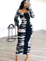 Tie-Dye Long Sleeve Maxi Dress