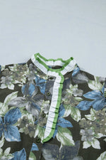 Ruffled Short Sleeve Floral Summer Blouse
