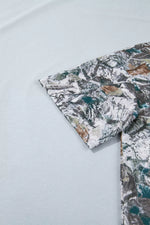 Abstract Woodland Print Tunic Henley T Shirt