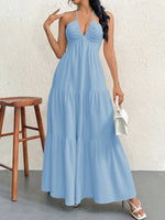 Halter Neck Tiered Maxi Dress