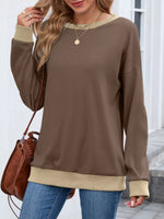 Contrast Trim Long Sleeve Sweatshirt
