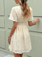 Textured V-Neck Mini Dress