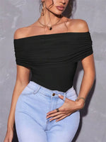 Off Shoulder Ruched T-Shirt