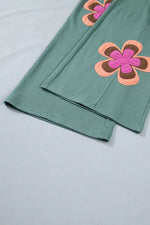 Floral Patchwork Wide Leg Pants