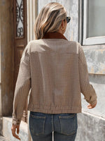 Plaid Zip Up Long Sleeve Jacket