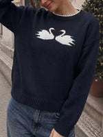 Swan Dropped Shoulder Sweater