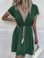 Full Size V-Neck Short Sleeve Dress Plus Size