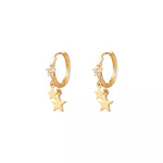18K Gold-Plated Star Charm Hoop Earrings