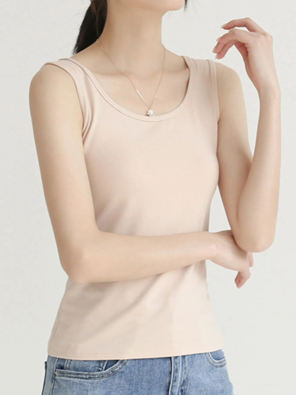 Scoop Neck Wide Strap Tank