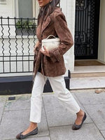 Double Breasted Tie Waist Coat