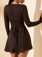 Round Neck Long Sleeve Mini Dress