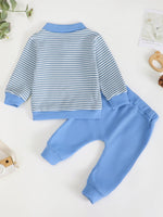 Children's Striped Polo Shirt & Pants Set