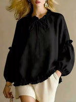 Frill Balloon Sleeve Blouse
