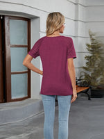 Round Neck Lace Short Sleeve T-Shirt