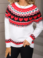 Valentine's Day Heart Pattern Knitted Sweater