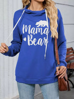 Contrast Letter Graphic Drawstring Long Sleeve Hoodie