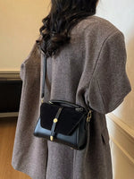 Vintage Suede Flap Crossbody Bag