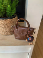 Two-Tone Flap Decor Crossbody Bag with Charm