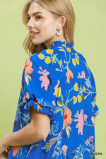 Umgee Floral Ruffle Hem Mini Dress