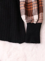 Plaid Long Sleeve Sweater Dress
