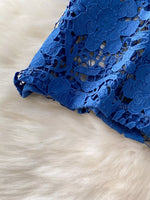 Lace Patchwork Shacket and Pants Set