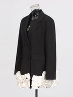 Ruffle Hem Double-Breasted Blazer Dress