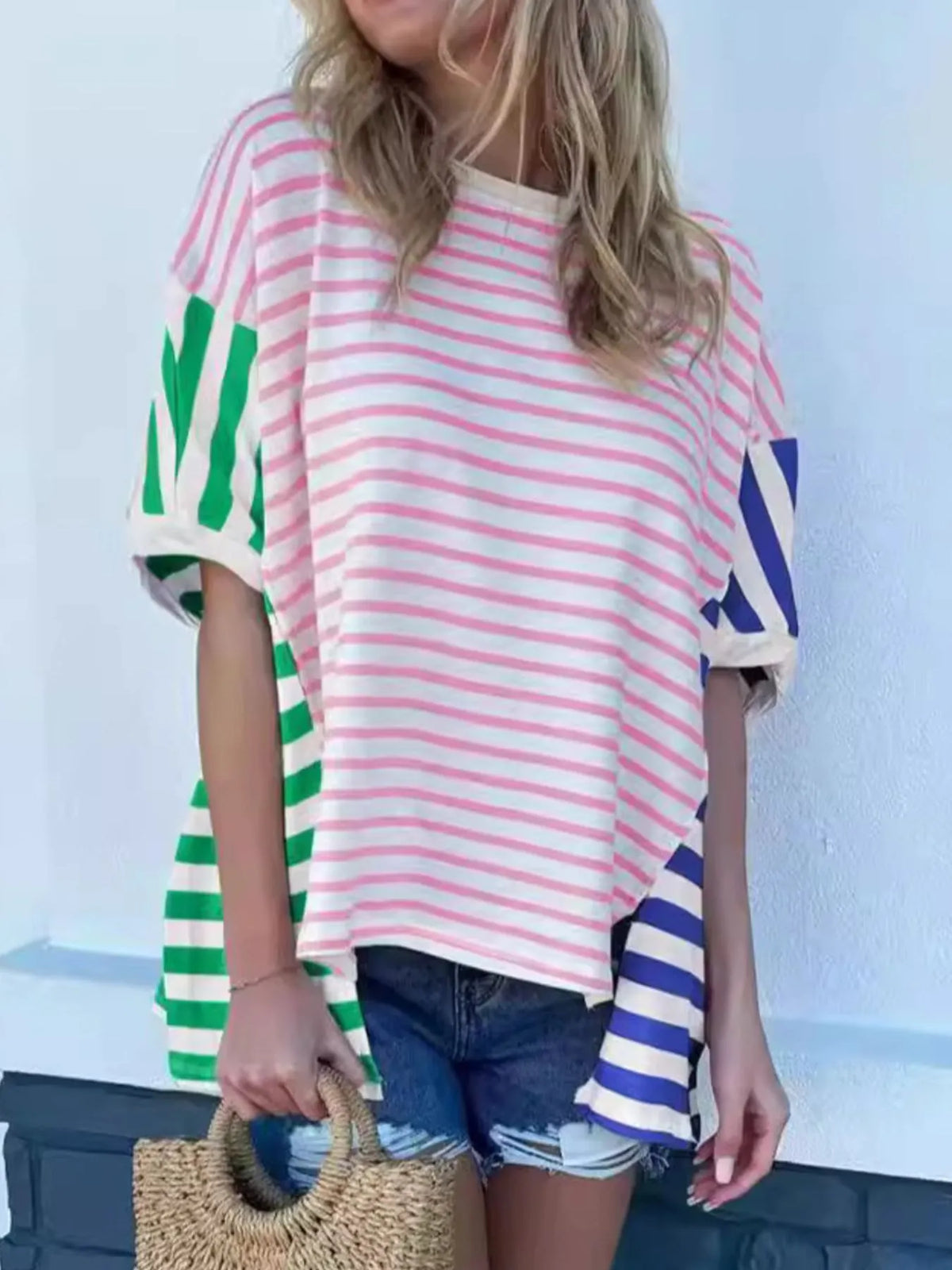 Colorful Striped Oversized T-Shirt
