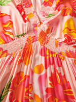 Smocked Floral Long Sleeve Maxi Dress