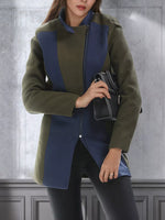 Color Block Zip Up Outerwear
