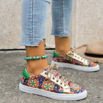 Printed Round Toe Sneakers