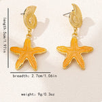 Ocean Shell Starfish Drop Earrings