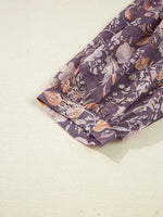 Floral Print Tie Neck Blouse