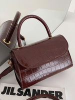 Crocodile Pattern Top Handle Crossbody Bag