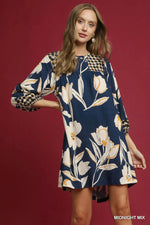 Umgee Floral High-Low Babydoll Dress