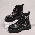 Round Toe Lace Up Boots