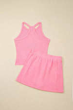 Sleeveless Cropped Top and Pocketed Skort Set
