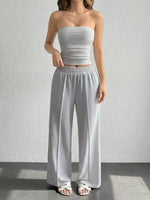 Tube Top and Wide Leg Pants Set