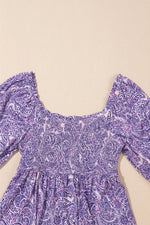 Printed Square Neck Half Sleeve Blouse