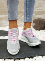 Breathable Lace Up Contrast Mesh Athletic